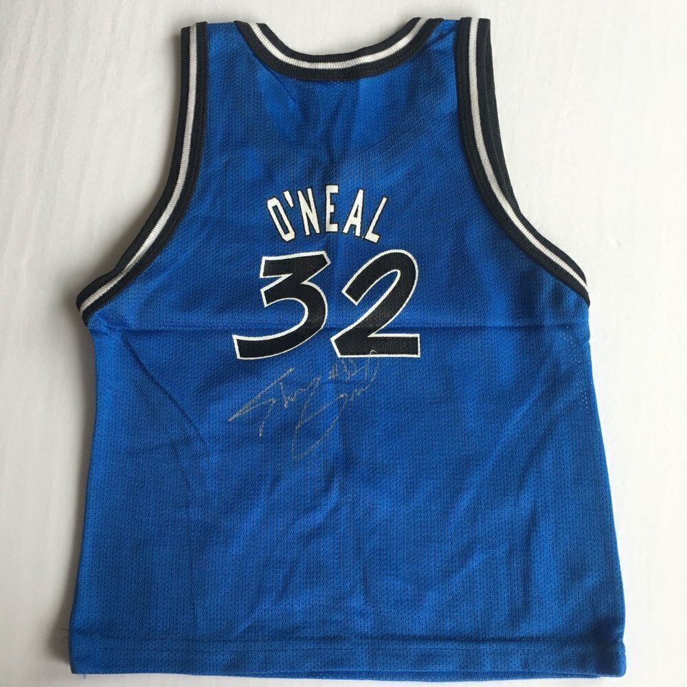 Kid Vintage **Signed by Shaq Shaquille O'neal** Orlando Magic Basketball Jersey - Picture 4 of 14